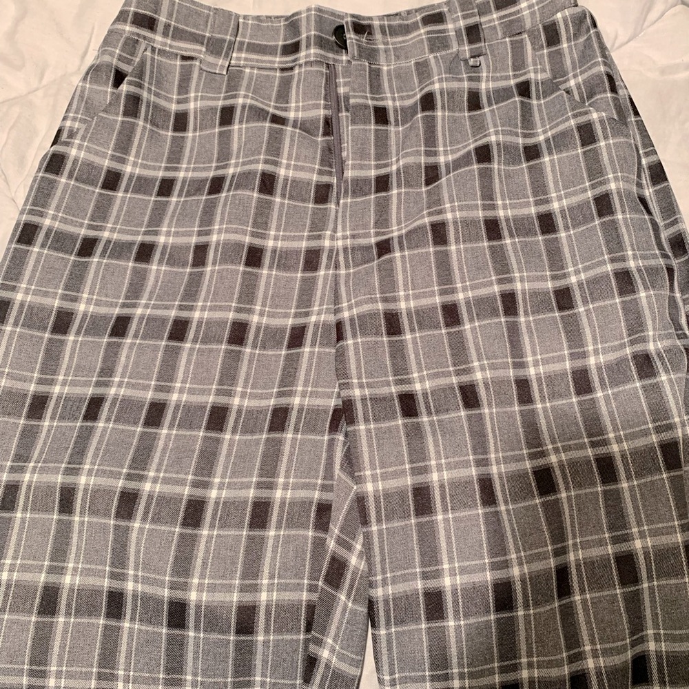 Grey plaid pants very cute